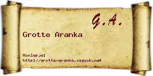 Grotte Aranka névjegykártya